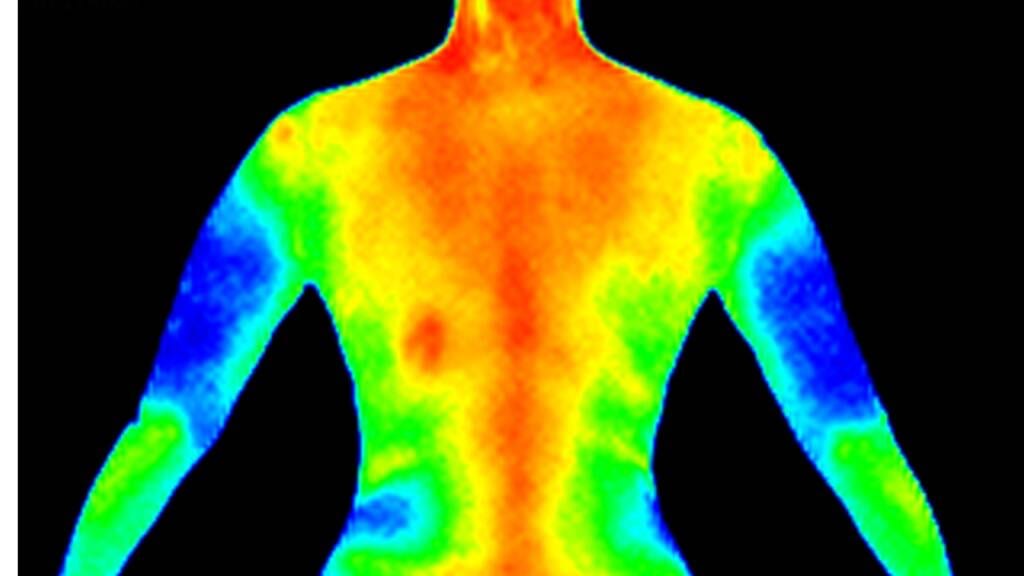 Yoga practice illustrated with thermography